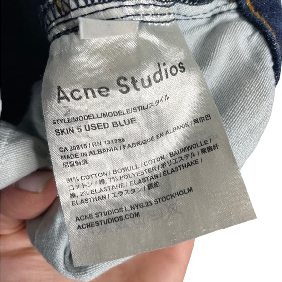 Acne Studios | Skin 5 Jeans in Used Blue 28 - Picture 5 of 8